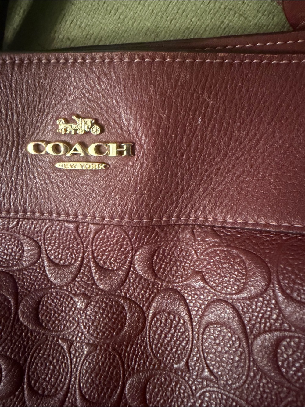 Coach Burgundy Lexy Shoulder Bag With Debossed C Logos (F48338) - Picture 3 of 15